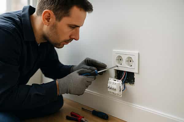 Moderne stopcontact installatie