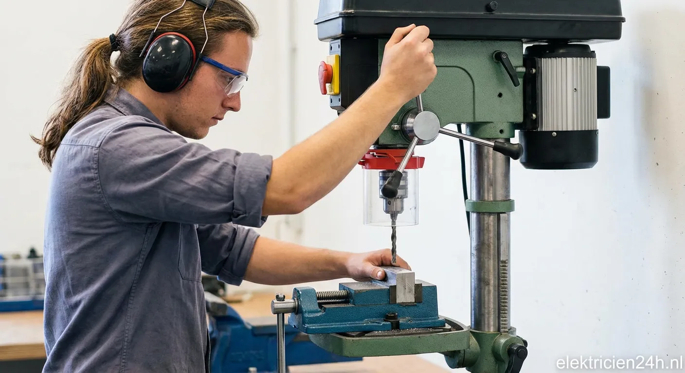 Elektrische boorbank met beveiligings accessoires
