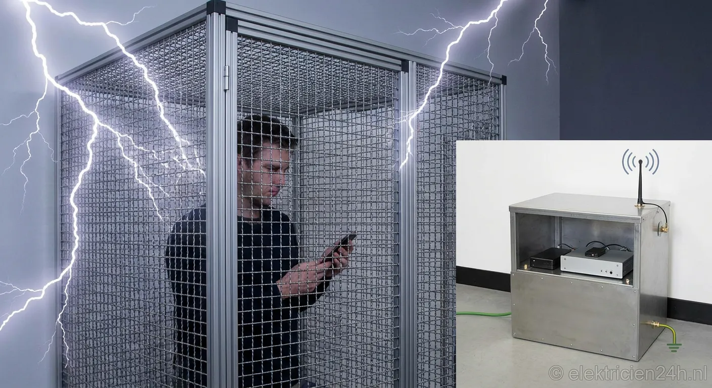 Faraday-kooi afscherming constructie detail