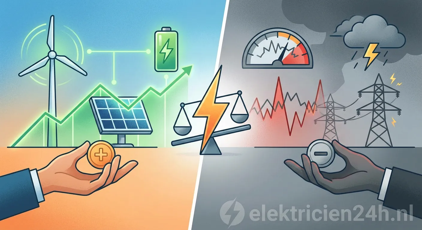 Grafiek van schommelende elektriciteitsprijzen op de onbalansmarkt