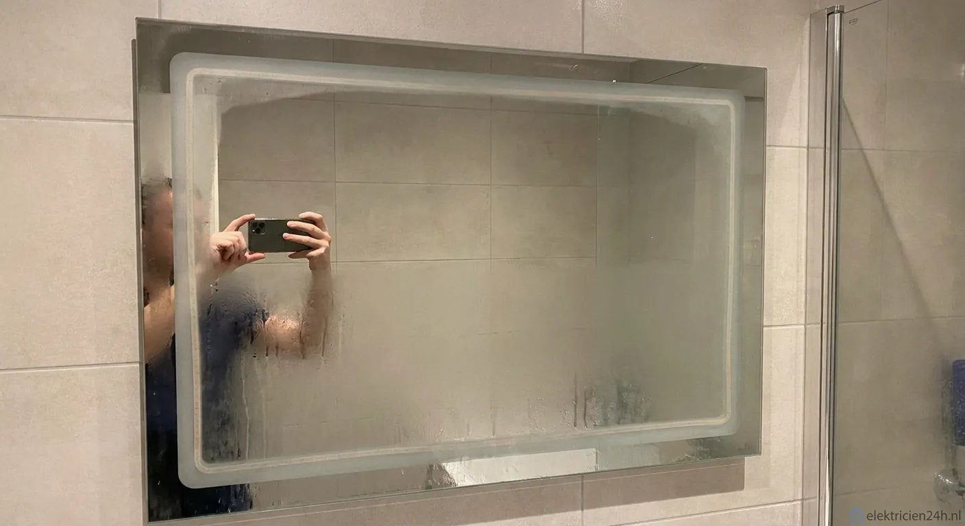 Spiegelverwarming anti-condens in moderne badkamer