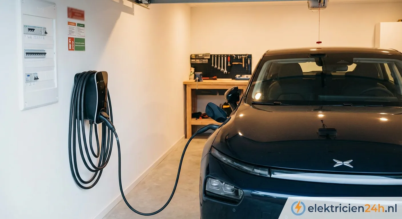 XPENG SMARTEV auto thuis geladen aan muurlader\"